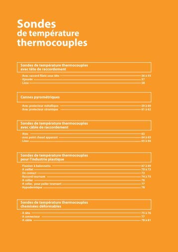 Sondes de tempÃ©rature thermocouples - Prosensor