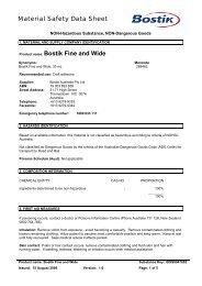 Material Safety Data Sheet Product name: Bostik Fine and Wide
