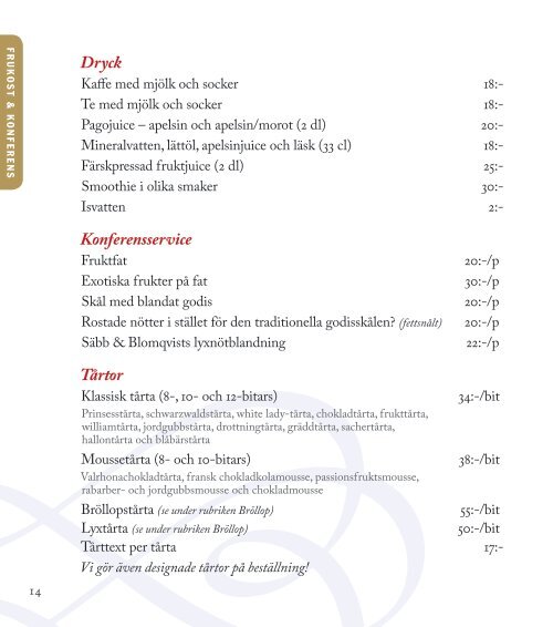 Matiga Bokenâ (pdf) - SÃ¤bb & Blomqvist Catering