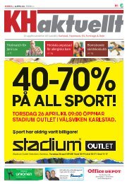 torsdag 26 april kl 09:00 Ã¶ppnar stadium outlet i vÃ¤lsviken karlstad.