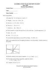 ALGEBRA I EXIT EXAM- REVIEW PACKET June 2010 Osceola ...