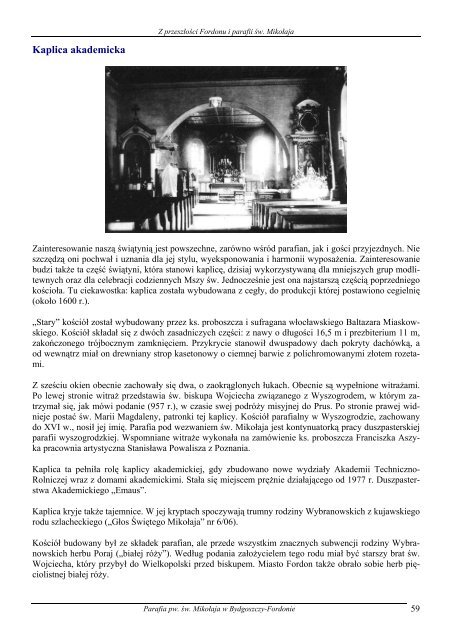 Historia parafii - Parafia pw. Åw. MikoÅaja w Bydgoszczy
