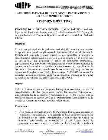 proceso de planificacion estrategica de la u - Unidad de AnÃ¡lisis de ...