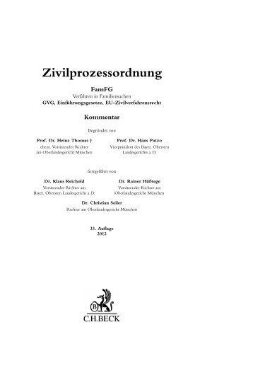 Zivilprozessordnung: ZPO - Thomas / Putzo / Reichold / HÃ¼Ãtege ...