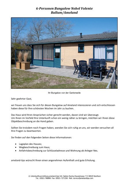 6 Personen Bungalow Nobel Volente Ballum Ameland