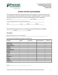 patient history questionnaire - Phoebe Putney Memorial Hospital