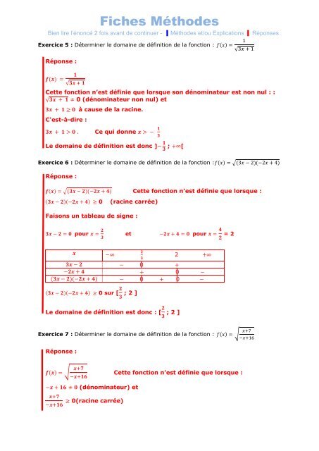 Domaine de dÃ©finition d'une fonction - Parfenoff . org