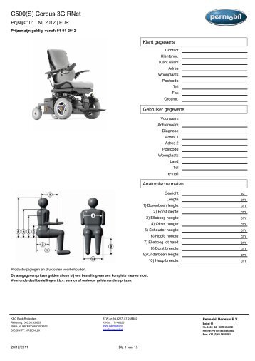 C500(S) Corpus 3G RNet - Permobil