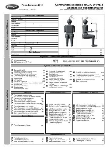 Commande spéciales MD et accessoires complémentaires - Permobil