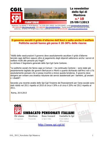 Scarica il pdf cliccando qui. - CGIL Mantova