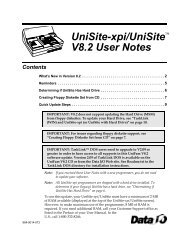 UniSite-xpi/UniSite V8.2 User Notes Contents - Data I/O Corporation