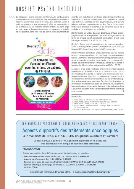 DOSSIER PSYCHO-ONCOLOGIE - Institut Jules Bordet Instituut