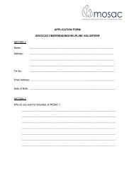 application form for volunteers - Mosac