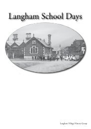Langham School Days - Langham Village History Group