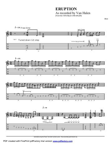 Complete Transcription To "Eruption" (PDF) - Guitar Alliance