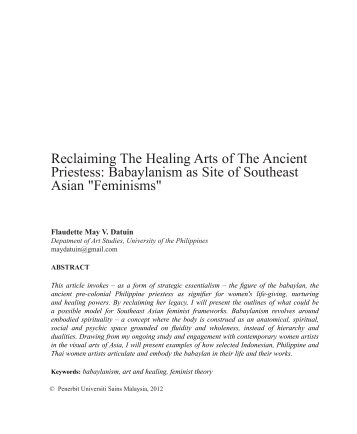 Reclaiming The Healing Arts of The Ancient ... - Wacana Seni