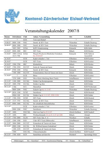 Veranstaltungskalender 2007/08 - KZEV