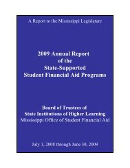 2009 Annual Report of the State-Supported Student Financial Aid ...