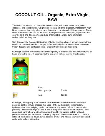 COCONUT OIL - Green Dragon Superfoods