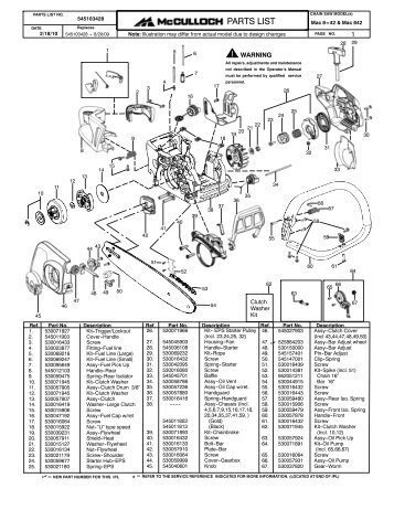 McCulloch MAC 842 (8-42) Chainsaw - Barrett Small Engine