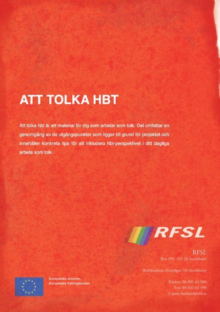 Att tolka HBT - RFSL