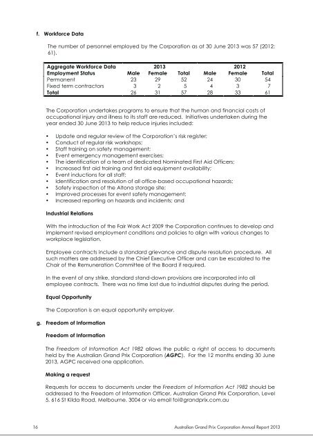 2013 AnnuAl RepoRt - Australian Grand Prix