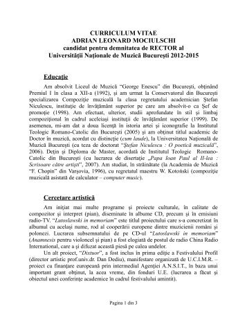 CURRICULUM VITAE ADRIAN LEONARD MOCIULSCHI candidat ...