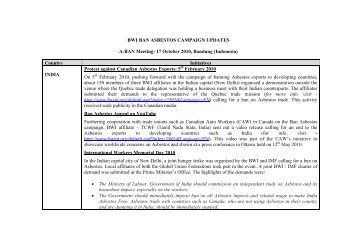 BWI Ban Asbestos Campaign Update - Anroev