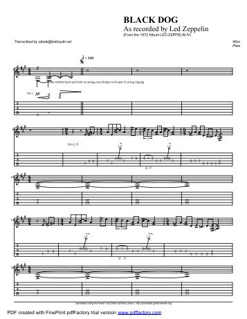Complete Transcription To âBlack Dogâ (PDF) - Guitar Alliance