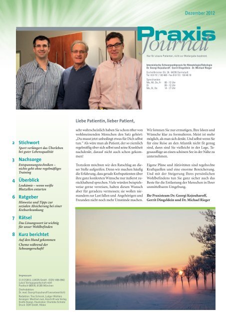 Ausgabe 20 / 2012 - Onkologische Schwerpunktpraxis Darmstadt