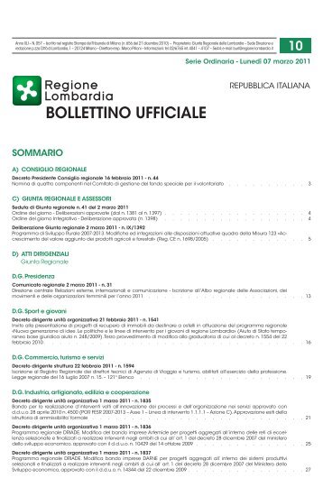 bollettino ufficiale - Lombardia Mobile - Regione Lombardia