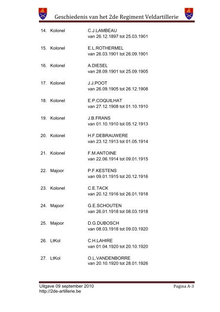 Bijlage A - KorpsCmdt/Adjt/Brig/EreBrig - 2de-artillerie.be