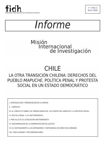 informe mision fidh pueblo mapuche chile - Office of the High ...