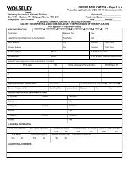 Download & Print the Credit Application Form - Wolseley Express