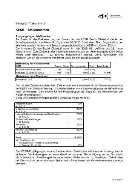 Einladung DV 12.08.29 - Zweckverband Sozialdienste Bezirk Dielsdorf