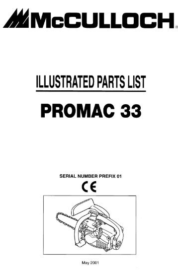 IPL, McCulloch, PM33, 2001-05, Chain Saw - Barrett Small Engine