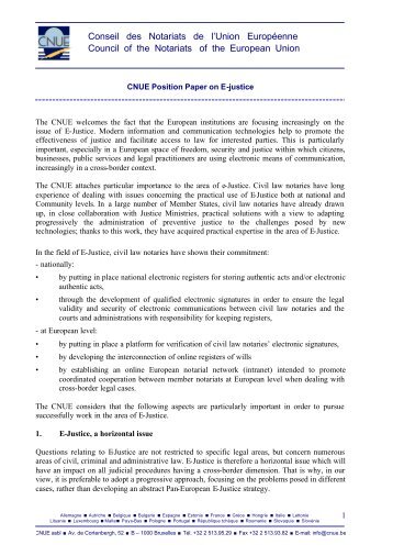 CNUE Position Paper on E-justice ( 10 October 2008 ) PDF