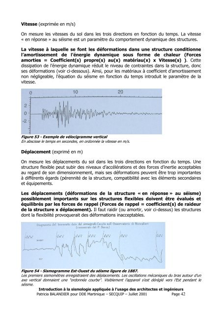 SISMOLOGIE APPLIQUEE - Le Plan SÃ©isme