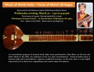 Music of North India â Focus of March 20 Ragas