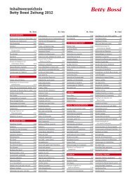 Inhaltsverzeichnis Betty Bossi Zeitung 2012