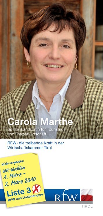 Carola Marthe, Stefan Draxl und Markus Daschil - rfw-tirol.com