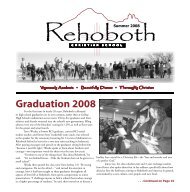 Summer 2008 newsletter - Rehoboth Christian School