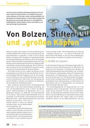 Von Bolzen, Stiften und „großen Köpfen“ - KVT-Fastening