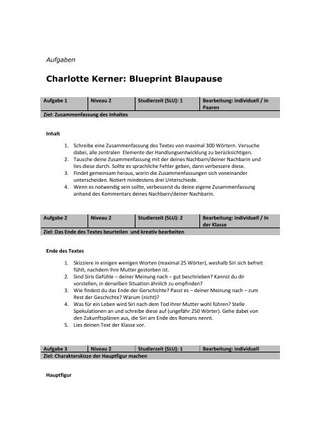 Charlotte Kerner: Blueprint Blaupause - Lezen voor de Lijst