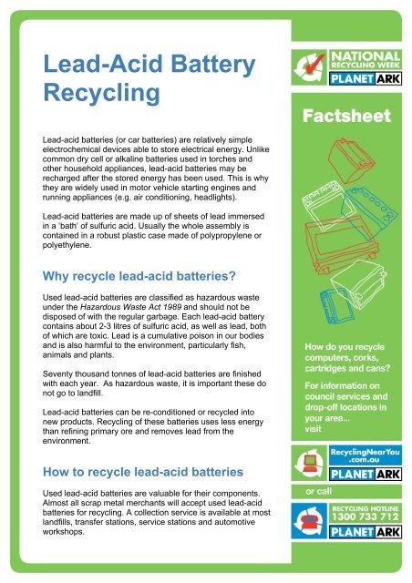 Lead-Acid Battery Recycling - Planet Ark 12 Dos of Christmas