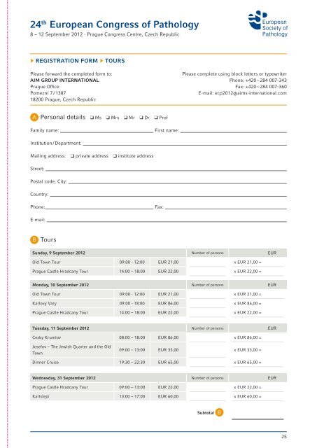 24th European Congress of Pathology - ECP 2013