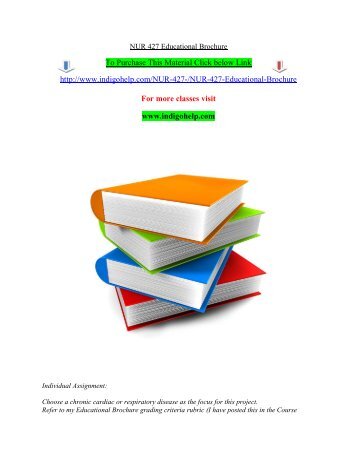 NUR 427 Educational Brochure/ Indigohelp