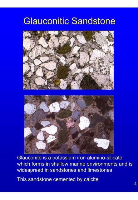 Sandstone in thin sections