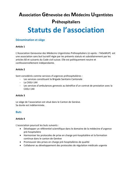 Les statuts de l'AGeMUP peuvent Ãªtre tÃ©lÃ©chargÃ©s, au format PDF ...