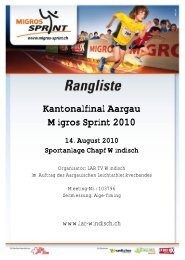 Kantonalfinal Aargau Migros Sprint 2010 - LAR Windisch
